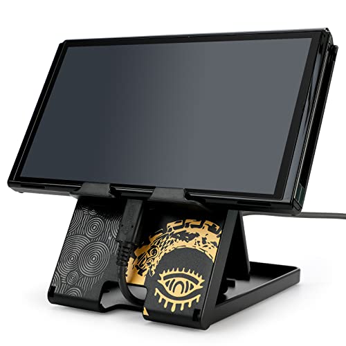 Tscope Cute Switch Stand, Compact Foldable Multi-Angle Adjustable Playstand Bracket, Portable Desktop Holder for Nintendo Switch/Switch 2 / Lite/OLED - color: Black-Tears