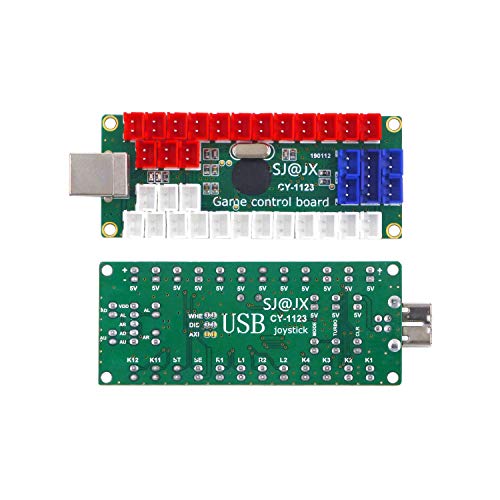 SJ@JX Arcade DIY Kit LED USB Encoder Board Zero Delay Arcade Controller Joystick Button Fight Stick Raspberry Pi Retro Pie MAME 5V LED Power - color: Happ