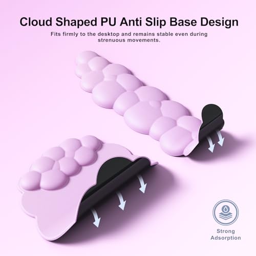 MOKURU Cloud Mouse Pad with Wrist Rest, Cloud Keyboard Wrist Rest, Mouse Pad Wrist Support, Ergonomic Keyboard Mouse Wrist Support (Pink) - color: Pink