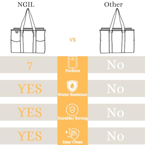 NGIL Utility Water Resistant Tote Bag | Work Tote for Women, Nurse Bag, Teacher's Choice Purse, Gym Bag, Everyday Organizer Top Zipper Closure - color: Cure With Love- Black