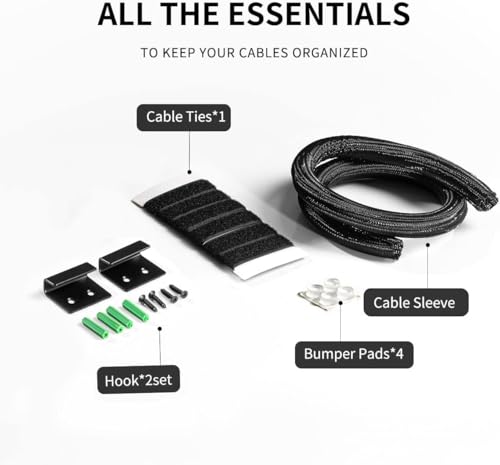 Large Cable Management Box-Stylish Wire Organizer, Wire Concealer and Wire Management Box-Wire Management Box with Protective Sleeve (Black) - color: Black