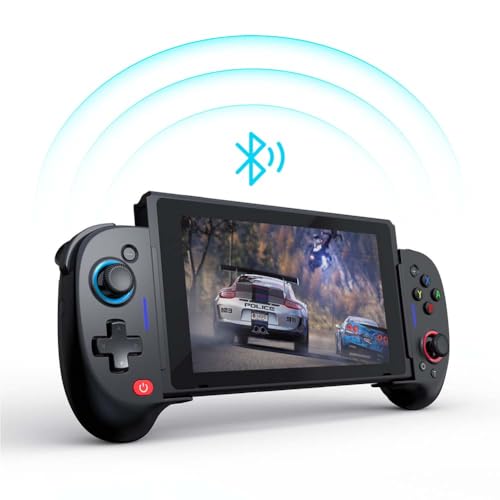 ShanWan Switch Controllers - One-Piece Joypad Replacement Switch OLED, Suitable for Handheld Mode, Adjustable Turbo and Dual Vibration, Ergonomic, 6-Axis Gyro, Compatible Programming Function - size: Switch Only