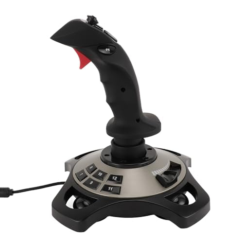PC Flight Joystick, Flight Simulator Control, with Vibration Function and Throttle Controls, Wired Flight Stick for PC Only, for Wins 7 8 10 11