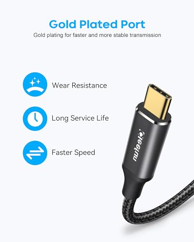 CLEEFUN USB-C Extension Cable - 1ft, 1-Pack, USB-C Male to Female, 10Gbps Data & 4K Video Sync, 100W Fast Charging for Laptop, Tablet, Phone - color: Black, size: 1ft