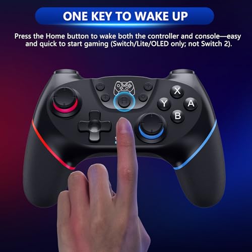 2 Pack Wireless Pro Controllers for Nintendo Switch/Lite/OLED/Switch 2 | 2026 Upgraded Bluetooth Switch Pro Controller with Hall Effect Joystick, 6-Axis Gyro, Dual Vibration, Turbo & Ergonomic Grip - color: Black+Olive