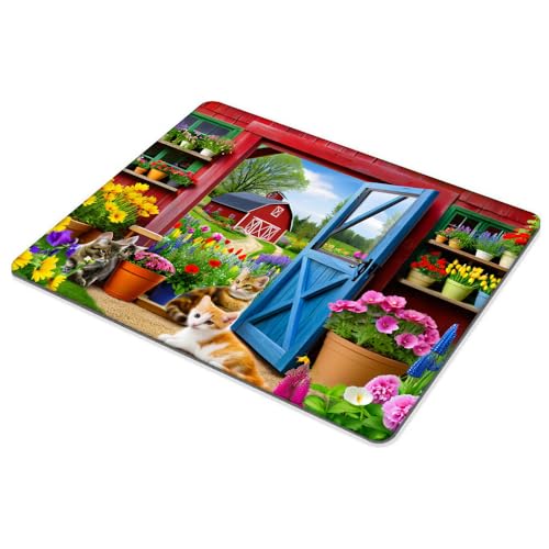Square Mouse Pad Garden Farm,Gaming Mouse Pads for Desk,Soft Computer Waterproof Non-Slip Mouse Mat - color: Garden Farm