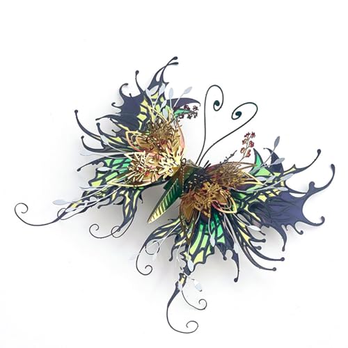 Butterfly 3D Metal Puzzle for Adults, Mechanical Butterfly Metal Model Building Kit, 50+PCS Steampunk Bionic QianYuDie Jigsaw Puzzles Animal, DIY Craft Kit Toy Gift -KIT - style: 50PCS+, KIT Version, Edition 4