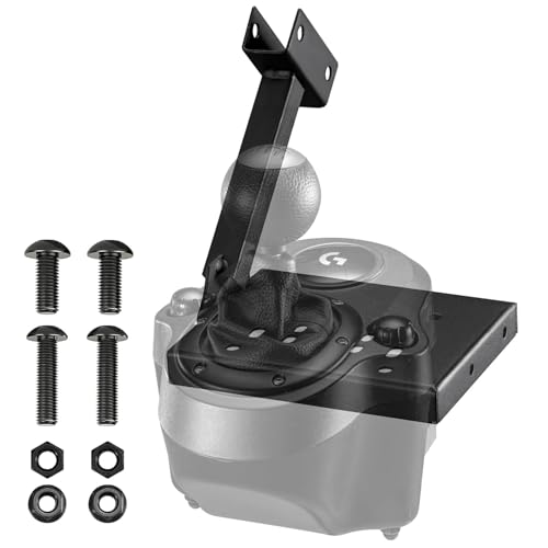 LGIB Universal Gear Shifter & Handbrake Bracket for Racing Wheel Stand,Dual-Side Adjustable Bracket Compatible with Most Gaming Simulator Setups, Gear Lever Mount Accessorie with Mounting Bolts