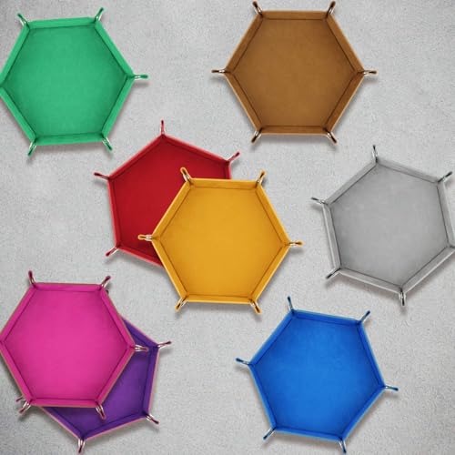 K.T. Fancy Dice Tray 8 Pieces Folding D&D Dice Tray Dice Holder Storage Box for Dice Rolling Tray PU Leather and Velvet. - style: 8 PCS