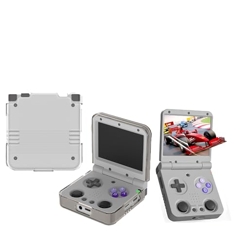 Protective set with Screen Protector Film and Protective Case for Miyoo Flip v1/v2 Handheld Game Console - High-Definition, Scratch-Resistant Pet And Tempered Glass Film (Gen 1 film white case) - color: Gen 1 film white case