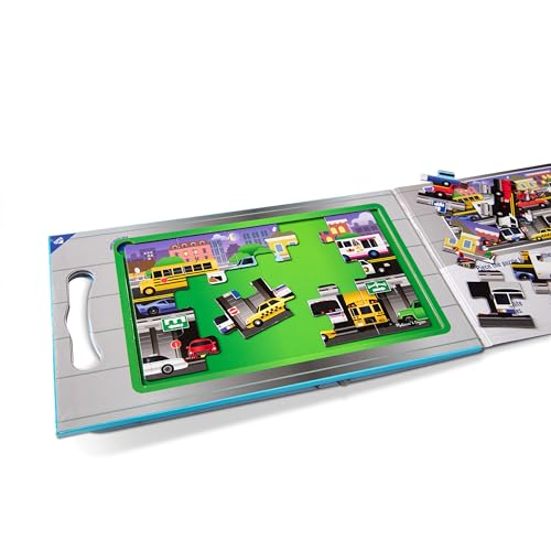 Melissa & Doug Take-Along Magnetic Jigsaw Puzzle Set – Vehicles (2 x 15 Piece) Travel Activity Toy for Preschoolers and Kids Ages 3+ - size: 8.5 x 7.25 x 0.3 inches, style: Vehicles