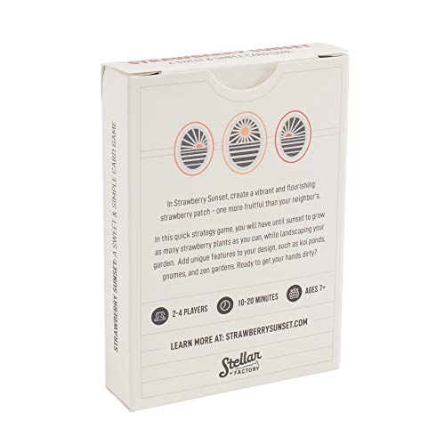 Stellar Factory Strawberry Sunset Light Strategy Card Game, 2-4 Players | Made in USA cardstock, 2.5" x 3.5" cards; a gentle planning-based race game for ages 8+; minimal components, portable.