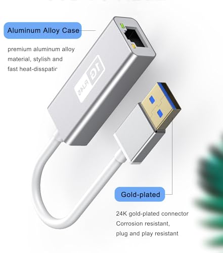 USB to Ethernet Adapter for Nintendo Switch, Laptop, PC, USB to RJ45 Gigabit LAN Network Converter, Switch Ethernet Adapter Wired Internet LAN Supports 10/100/1000Mbps (No Driver Required)
