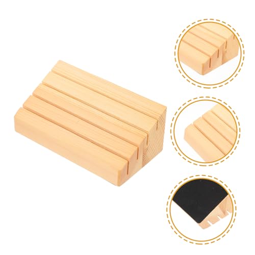 Vaguelly 2pcs Wooden Card Holder Stand Sturdy Game Card Display Rack Compact and Versatile Wooden Base for Easy Access and Organization