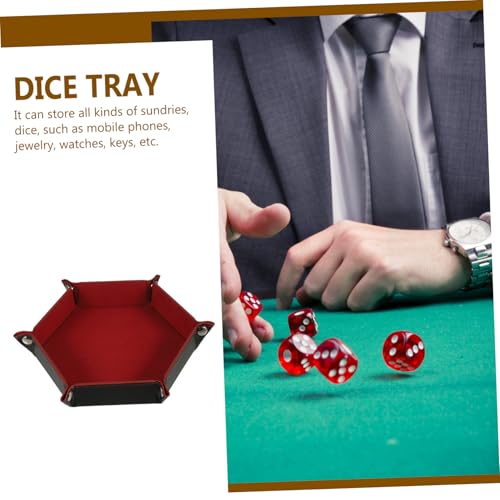 Kisangel Folding Pu Dice Storage Case Elegant Dice Tray for Tabletop Games Jewelry Sundries Organizer Chic Design for Living Room Bedroom Game Room Decor