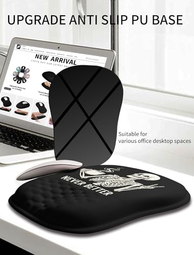 Hokafenle Ergonomic Wrist-Hugging Mouse Pad Wrist Support, U-Shaped Holding Wrist Rest Mousepad for Carpal Tunnel Pain Relief with Cushioned Memory Foam Slope Massage Bulge (10.2x8.3 in,Never Better) - color: Never Better