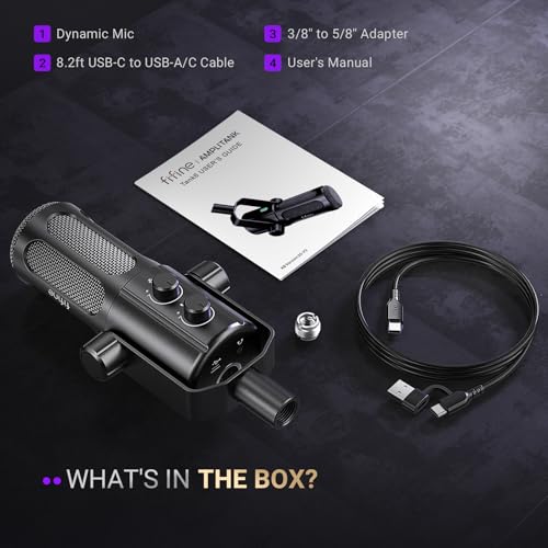 FIFINE AmpliTank TANK6 USB/XLR Dynamic Podcast Microphone for Vocal | Home Studio Streaming Mic, Mute Button, Monitoring Headphone Jack, Gain Knob, Metal Material, for Broadcast Recording - size: TANK6