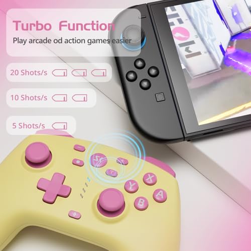 Kujian Wireless Switch Controller for Switch/Switch 2/OLED/Lite (Yellow + Lake Blue) - color: Yellow + Lake Blue