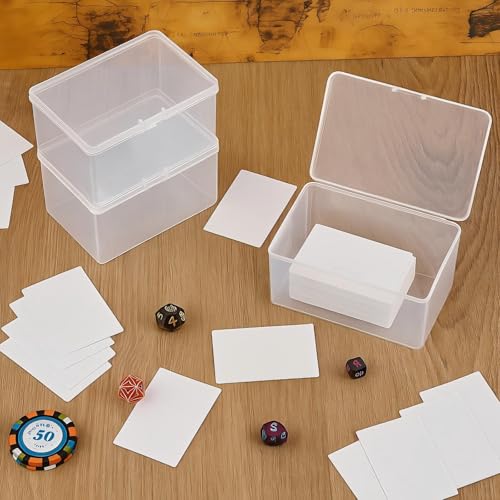 Playing Card Boxes Snaps Closed Clear Plastic Cases Poker Gaming Playing Cards Trading Card Storage Boxes Compatible with MTG TCG 100 Game Cases 4.3 x 2.95 x 2.2 Inches(24 Pcs)