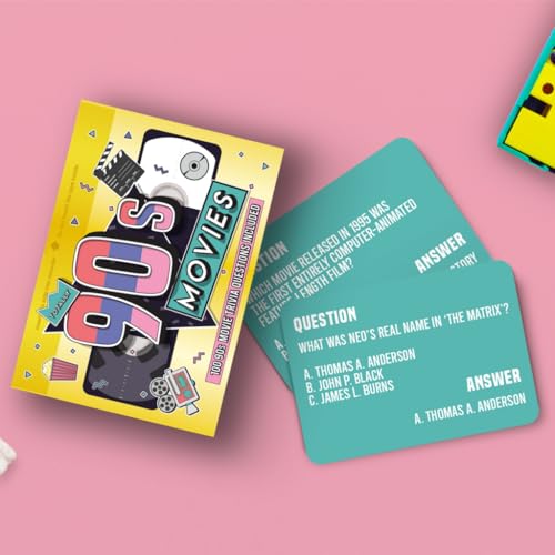 Totally 90s Movie Trivia 100 Cards Questions Game