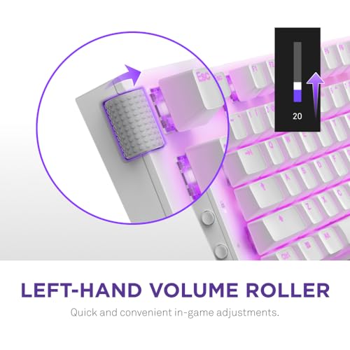 NZXT Function 2 Full-Size Wired Optical Gaming Keyboard - 8K Polling Rate - Linear Optical Switches - Adjustable Actuation - Double-Shot PBT Keycaps - RGB - Hot-Swappable - White - color: White, size: Full Size, style: Function 2