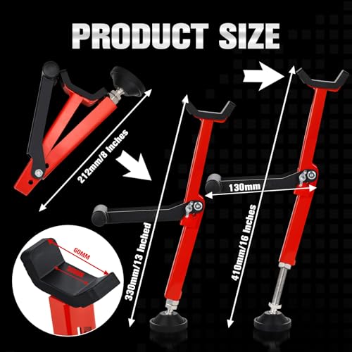 Motorcycle Stand Rear Wheel Stand,Foldable Convenient Dirt Bike Lift Universal for All Most Dirt Pit Bike Motorcycle Naked Cruiser Red