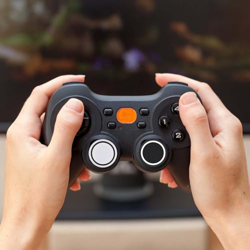 4pcs Thumb Grips, Full Protection Anti-Slip Anti-Scratch Anti-Fingerprint Protective Cover Thumb Joystick Cap Compatible with PS5 PS4 Xbox Series X/S Xbox One Switch Pro Controller - color: black & white
