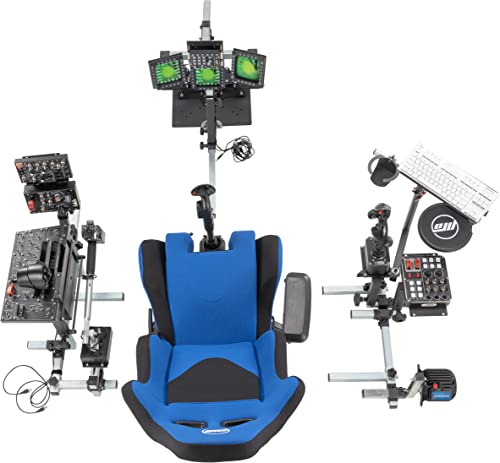 SimFab Modular Flight Simulator Cockpit For Combat Simulation. DCS Edition. Compatible With Thrustmaster Warthog, WinWing, VirPil, VKB And Alike Controls. Upgradable To General Aviation, Space Sim Or Sim Racing. (black seat) - color: black seat