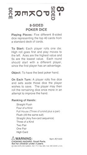 Koplow Games - 8-Sided Poker Dice Game
