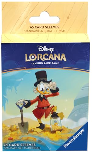 Ravensburger Disney Lorcana TCG Card Sleeves Featuring Scrooge McDuck – Richest Duck in the World by Grace Tran | 65 Protective Sleeves for TCG Decks | Ages 8+