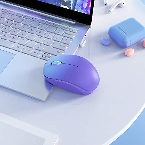 seenda Wireless Mouse, 2.4G Noiseless Mouse with USB Receiver Portable Computer Mice for PC, Tablet, Laptop, Notebook Chromebook - Gradient Purple - color: Gradient Purple