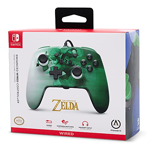 PowerA Enhanced Wired Controller for Nintendo Switch - Heroic Link, Nintendo Switch - OLED Model, Gamepad, Game controller, Wired controller, Officially licensed