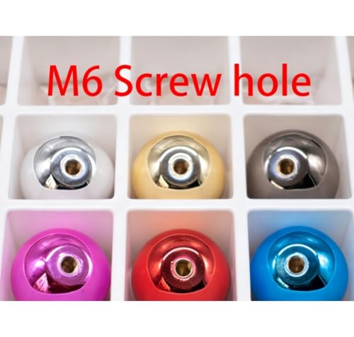 AKUYAO 2PCS/Set 35mm LB-35 M6 Metal Fight Stick Ball Head Arcade Joystick Ball Top Multi Color Replacement (Silver-Plated) - color: Silver-Plated