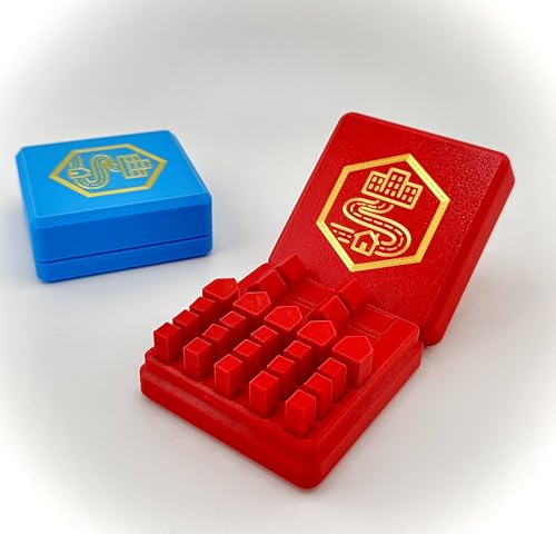 Organizer for Catan (Set of 6) | Snap Lid | Red, Orange, Blue, White, Green, Purple | Compatible with All Editions