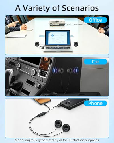 MINI Computer Speaker for Desktop,6W 3.5MM Small PC Speaker,MINI Computer Speakers USB Power with USB C Adapter and Volume Control for Monitor,Laptop,Phone,MP3(1.3M)
