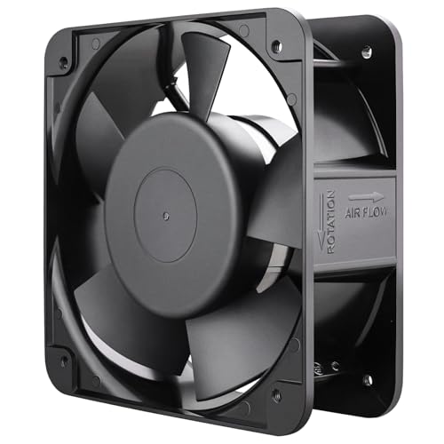 GDSTIME AXIAL 15050 Muffin Fan, 120V AC 150mm x 50mm, Dual Ball Bearing | 110V 115V, ON/OFF Switch, 150x150x50mm, High Speed, for Air Hockey Table, Generator Box Cooling Ventilation Exhaust Projects - size: 150x150x50mm