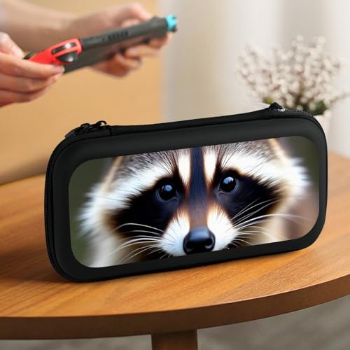 Carrying Case Compatible with Switch, Cute Animal Raccoon Protective Travel Storage Bag Hard Shell Game Holder Organizer with 15 Game Cartridges - color: Color(86)