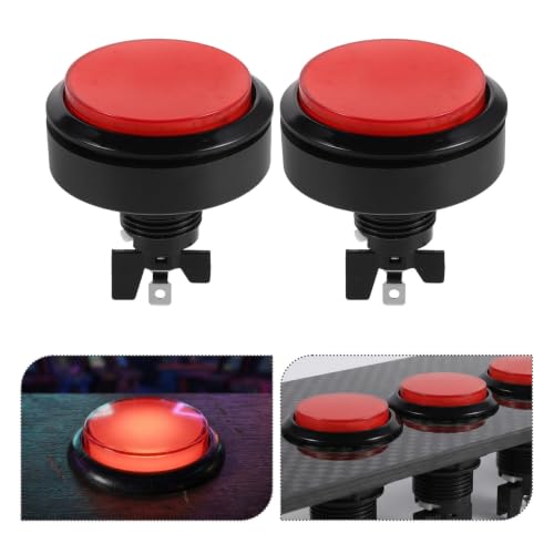 HOMSFOU 5pcs Round LED Arcade Reset Push Button Switch with Seamless Compatibility and Easy Installation for Game Console Cabinets and Lowlight Arcade Setups
