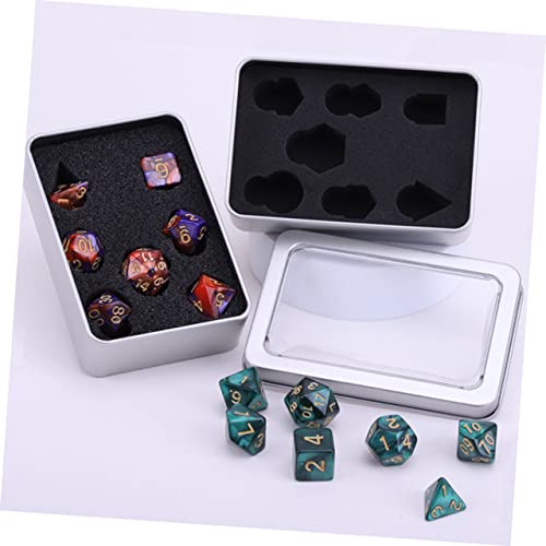 Metal Dice Storage Box with Foam Liners Portable Rectangular Tin Case for Dice Lightweight Organizer for RPG and Board Games