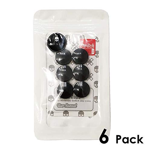 Skull & Co. Replacement Joystick Covers for Nintendo Switch and Switch Lite (Repair Parts) - color: Black