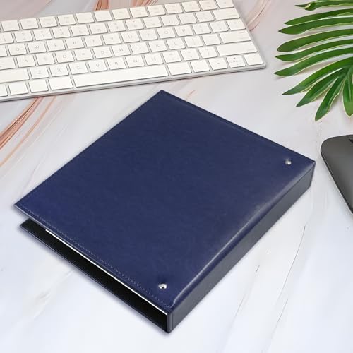 BYSTER A4 Business Card Book, PU Leather Organizer with 30 Pack Sleeves (600 Pockets), Business Card Binder for Credit Cards, Membership Cards, and More - Blue - color: Blue