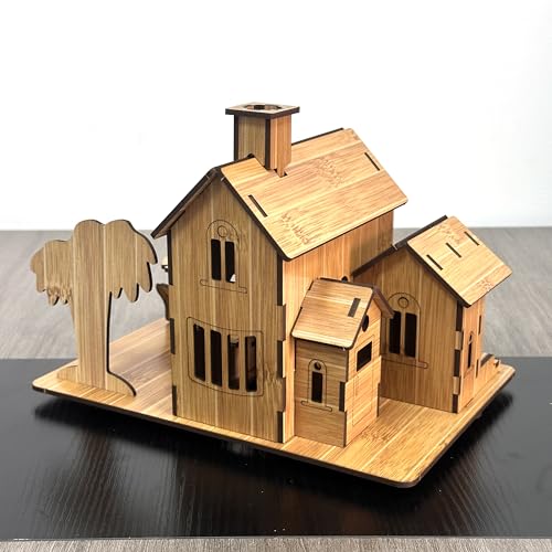 3D Puzzles for Adults, Log Cabin DIY Wooden House Model Kits for Adults to Build, Country Cottage Building Model, 3D Jigsaw Brain Teaser Puzzle, Dollhouse (Seaside Villa)