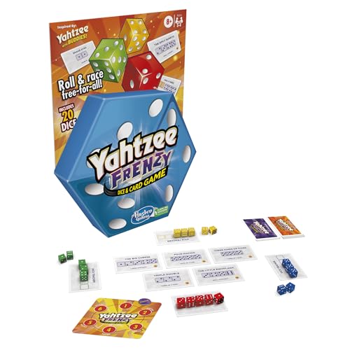 Hasbro Gaming Yahtzee Frenzy Dice & Card Game, Fast-Paced Dice Game, Card Games for Families and Kids, Easy to Learn Family Games, for 2 to 4 Players, Ages 8 and Up
