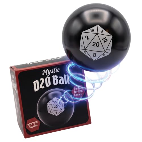 Mystic D20 Dice Ball - 20 Sided Dice Fortune Ball for DND, RPG & TTRPG Fans