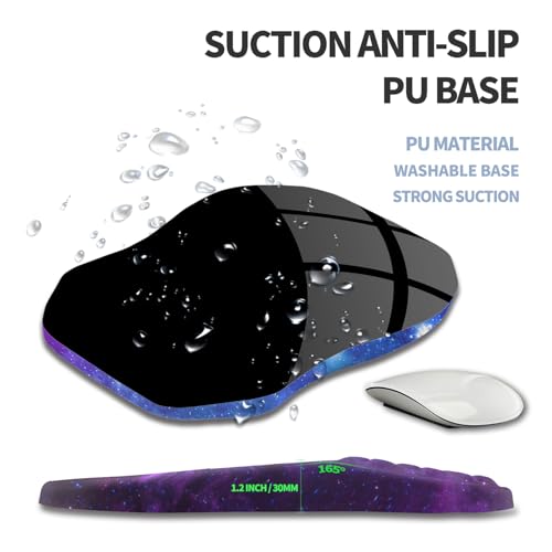 Ergonomic Raised Mouse Pad Wrist Support with Bilateral Slope Memory Foam Mousepad for Wrist Rest and Carpal Tunnel Pain Relief 11.8x7.9〃Galaxy - color: Galaxy