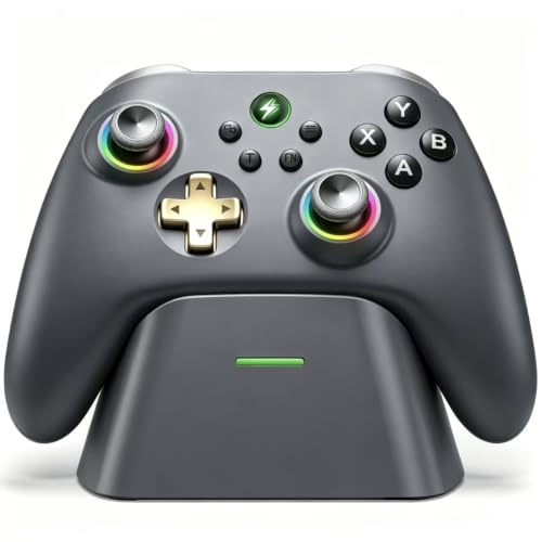 AXYBCOOL Wireless Mobile Gaming Controller, Mobile Game Controller for iphone/Android Handheld Gaming with Programmable/Hall Joystick/Turbo/Adjustable Dead Zone - color: Grey