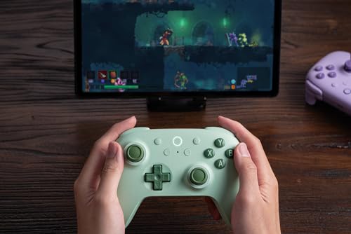 8Bitdo Ultimate 2C Hall Effect Joysticks and Hall Triggers Wireless Controller for Windows PC and Android, with Remappable L4/R4 Bumpers, Turbo function & Rumble vibration (Green) - color: Green, size: Ultimate 2C