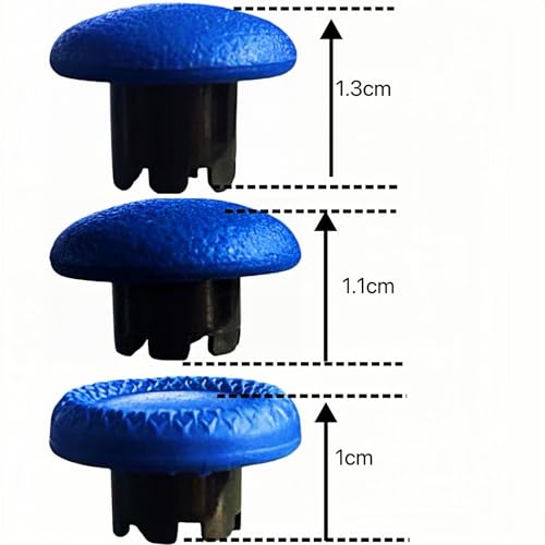 12 in 1 Interchangeable Thumbsticks & Metal Back Paddles Replacement Parts for PS5 DualSense Edge Controller, 6 Silicone Analog Joystick Caps, 4 Paddles Trigger Buttons,2 Base Rings (Blue) - color: Blue