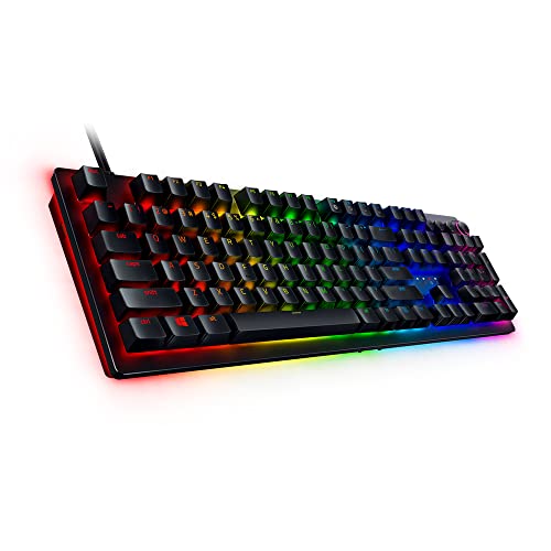 Razer Huntsman V2 Optical Gaming Keyboard: Linear Optical Switches - 8000Hz Polling Rate - Doubleshot PBT Keycaps - Dedicated Media Keys & Dial - Ergonomic Wrist Rest - Snap Tap - color: Classic Black, size: Huntsman V2