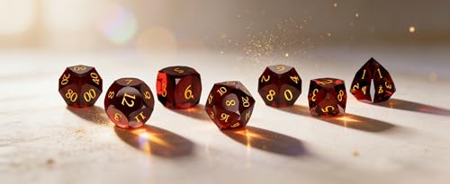 Crystal Amethyst Polyhedral Dice Set for DND (7-Piece) - Hand-Polished Gemstone Gaming Dice for Dungeons and Dragons & Tabletop RPGs, with Gift Case - color: Sj-003